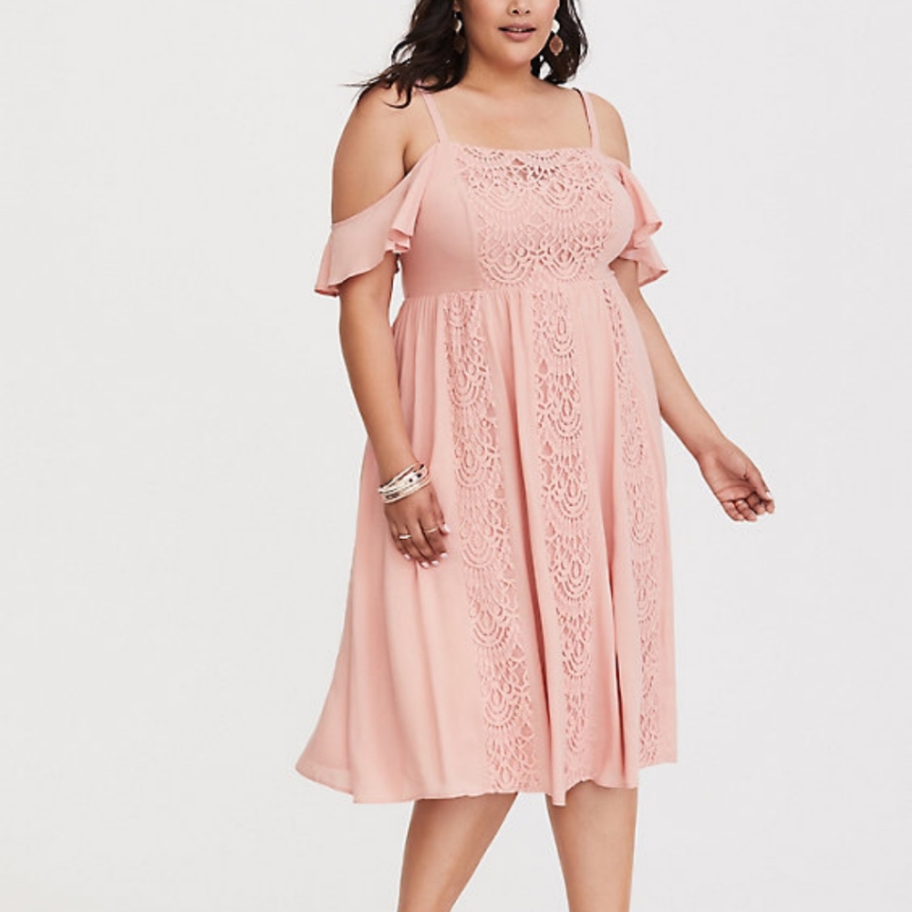 Off the shoulder blush dress